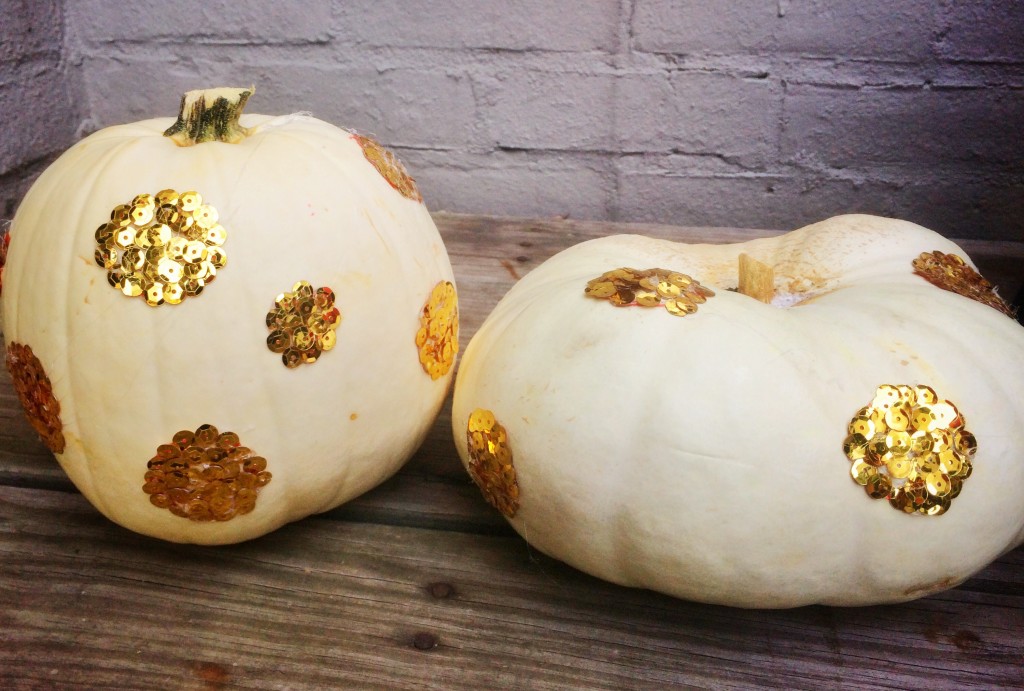 DIY Sequin Pumpkins