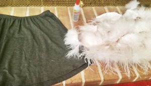 DIY Feather Skirt Prep