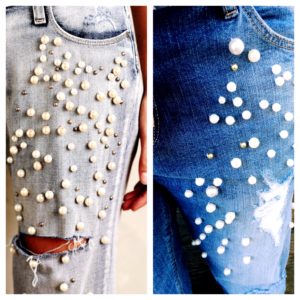 DIY Pearl Jeans Side by Side