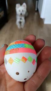 DIY Washi Tape Egg Close up