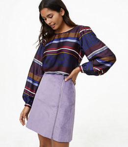 LOFT Velvet Zip Skirt