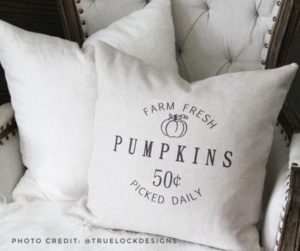 Farm Fresh Pumpkins Pillow, $18, Etsy - Our Rustic Home Decor
