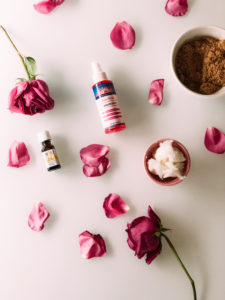 DIY Rose Sugar Scrub - ingredients