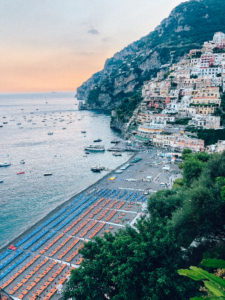 Travel Tips, Five Tips for Your Italian Honeymoon, Positano, Positano pier, Positano beach view, Positano sunset