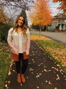 Thanksgiving Outfit Ideas, leggings and cardigan, cardigan outfit, madewell cardigan, striped cardigan, thanksgiving sweater outfit