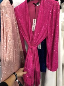 Jay Godfrey Pink Polly Sequin Wrap Dress, retrofete dupe dress, sequin wrap dress, pink sequin wrap dress, 40th birthday dress, what to wear for a big birthday