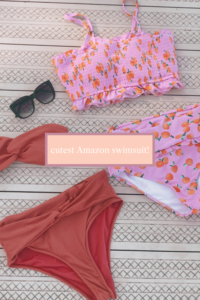 Amazon Swimsuits 2020, orange print swimsuit, pink bikini