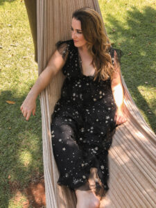 Starry Eyed Sequin Maxi Dress in Black, Confête dresses, star print dress, sequin star dress