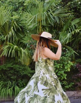 H&M Summer Clothing Haul, H&M clothing, palm print dress, best summer dresses 2020, h&m haul, straw hats, straw hat with ribbon tie